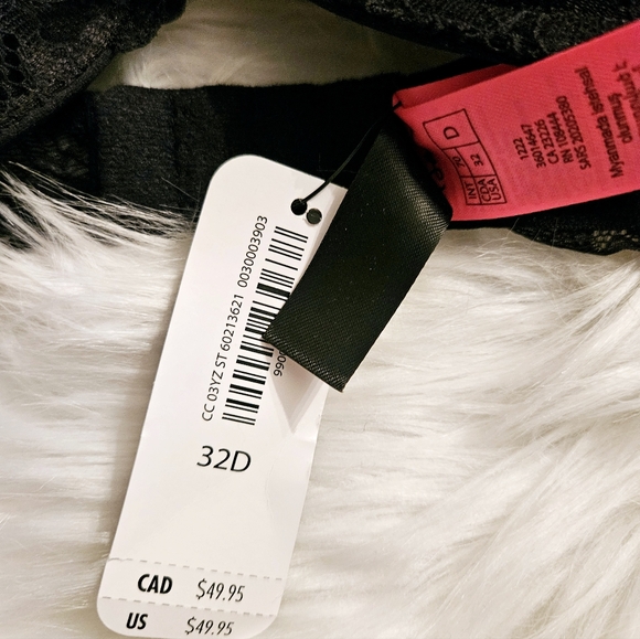 4/$20 New with tags La Senza Black Lace Bra 32D - Picture 5 of 7